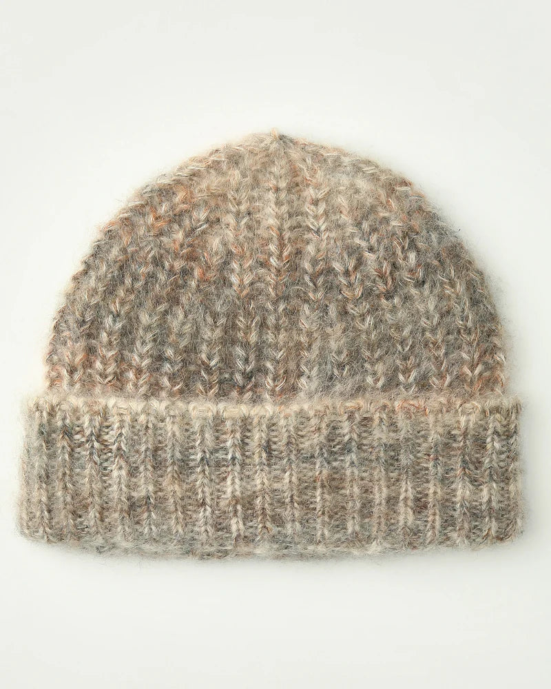 Space Dye Mohair Beanie - Natural