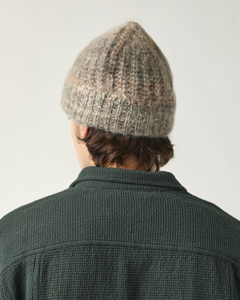 Space Dye Mohair Beanie - Natural