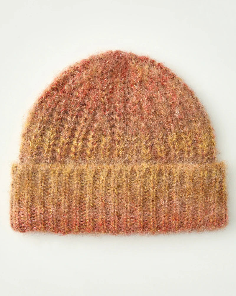 Space Dye Mohair Beanie - Orange