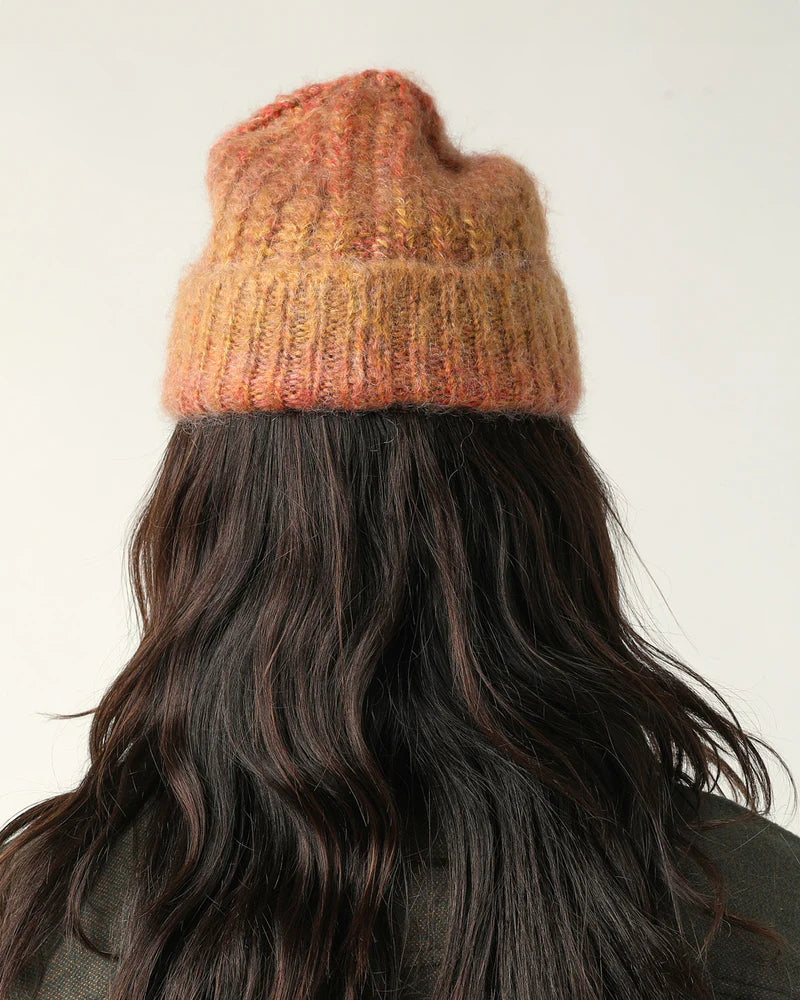 Space Dye Mohair Beanie - Orange