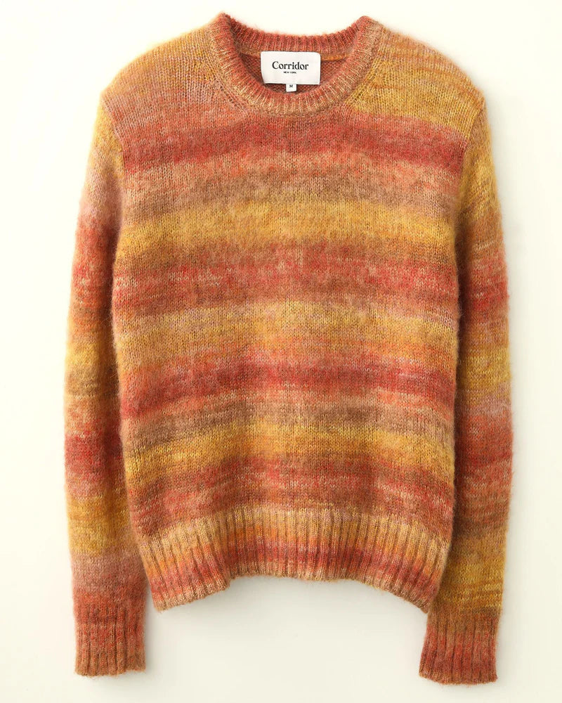 Space Dye Mohair Crewneck - Orange