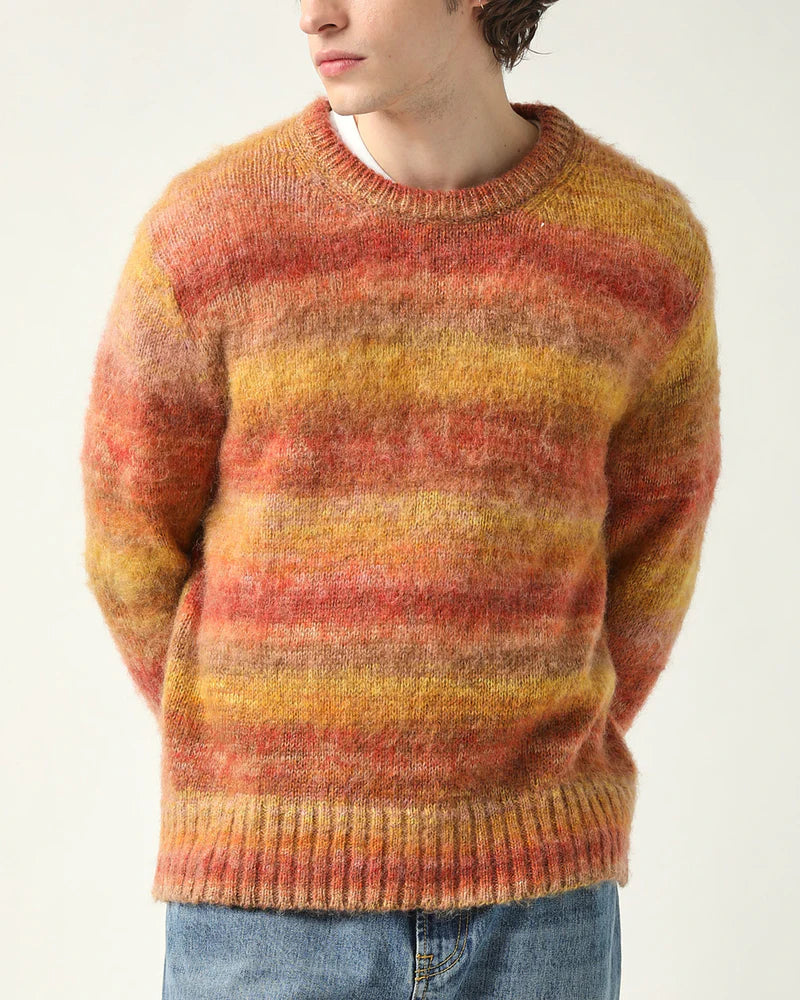 Space Dye Mohair Crewneck - Orange