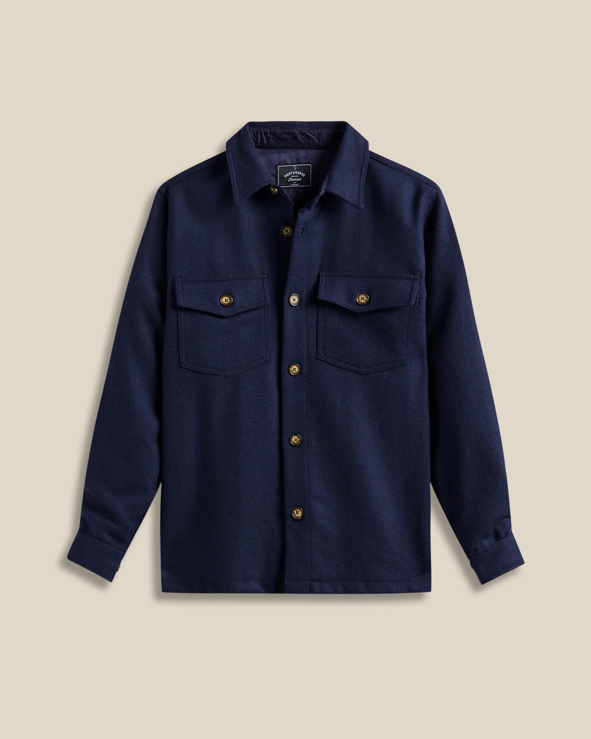 Wool Field Overshirt, Virgin Wool - Navy