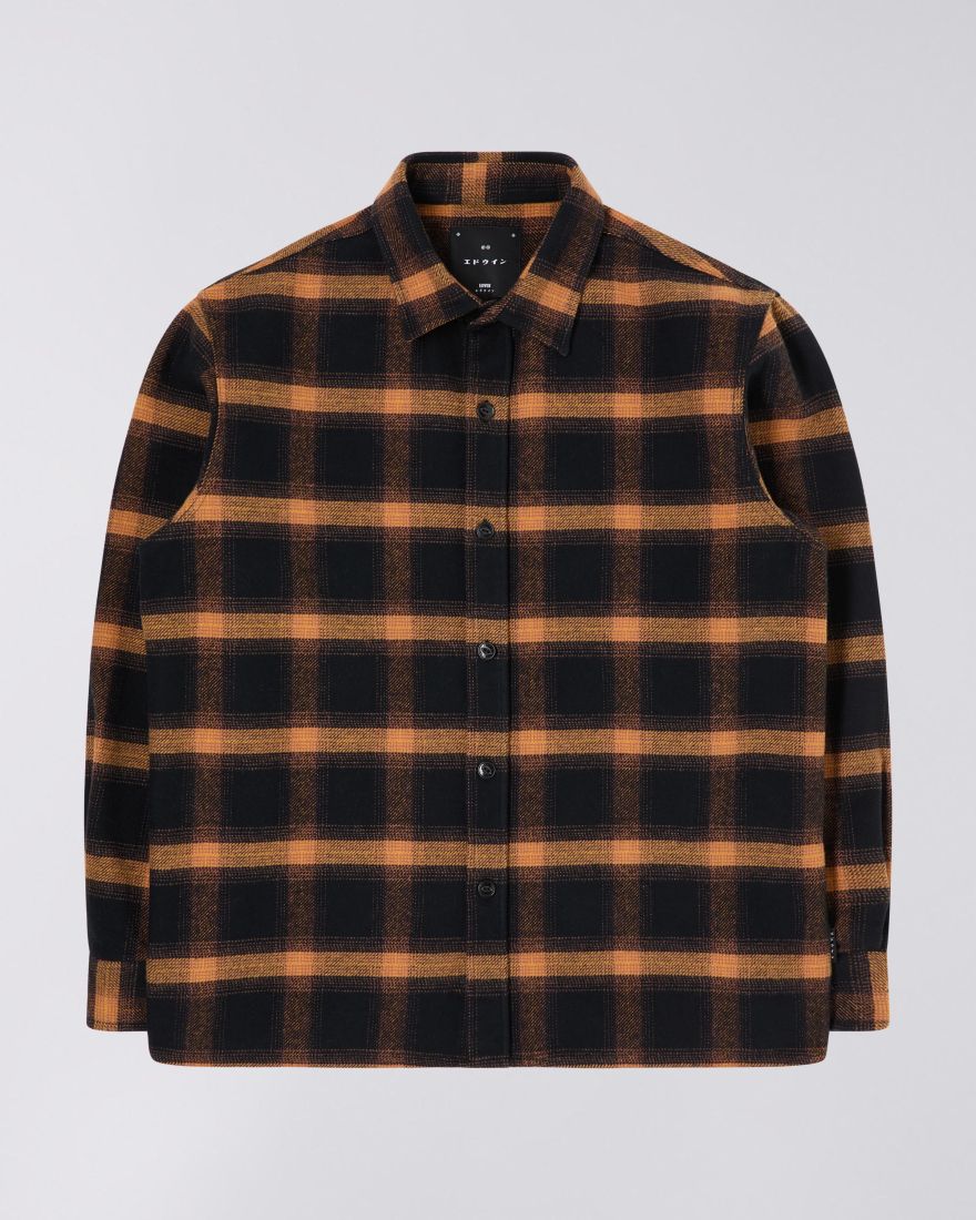 Sebastian Shirt LS Heavy Flannel Brushed - Brown / Black