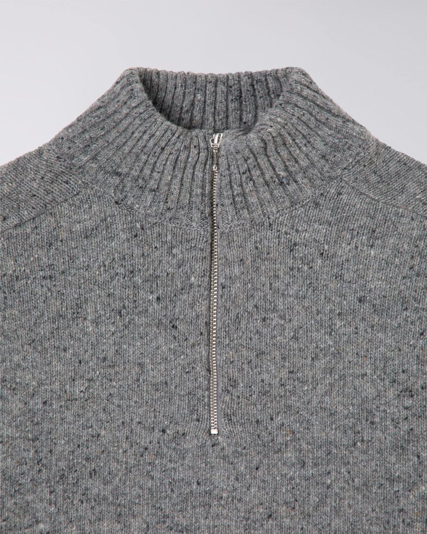 Maru Half Zip Sweater - Grey Marl