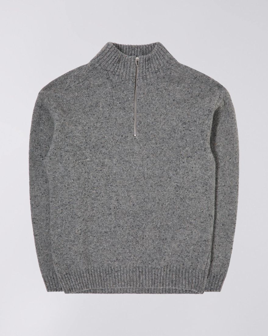 Maru Half Zip Sweater - Grey Marl