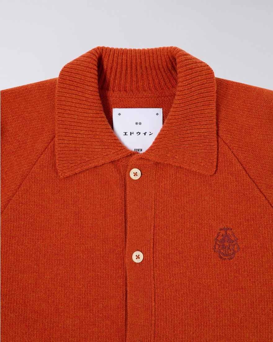 Mars Polo Cardigan - Orange