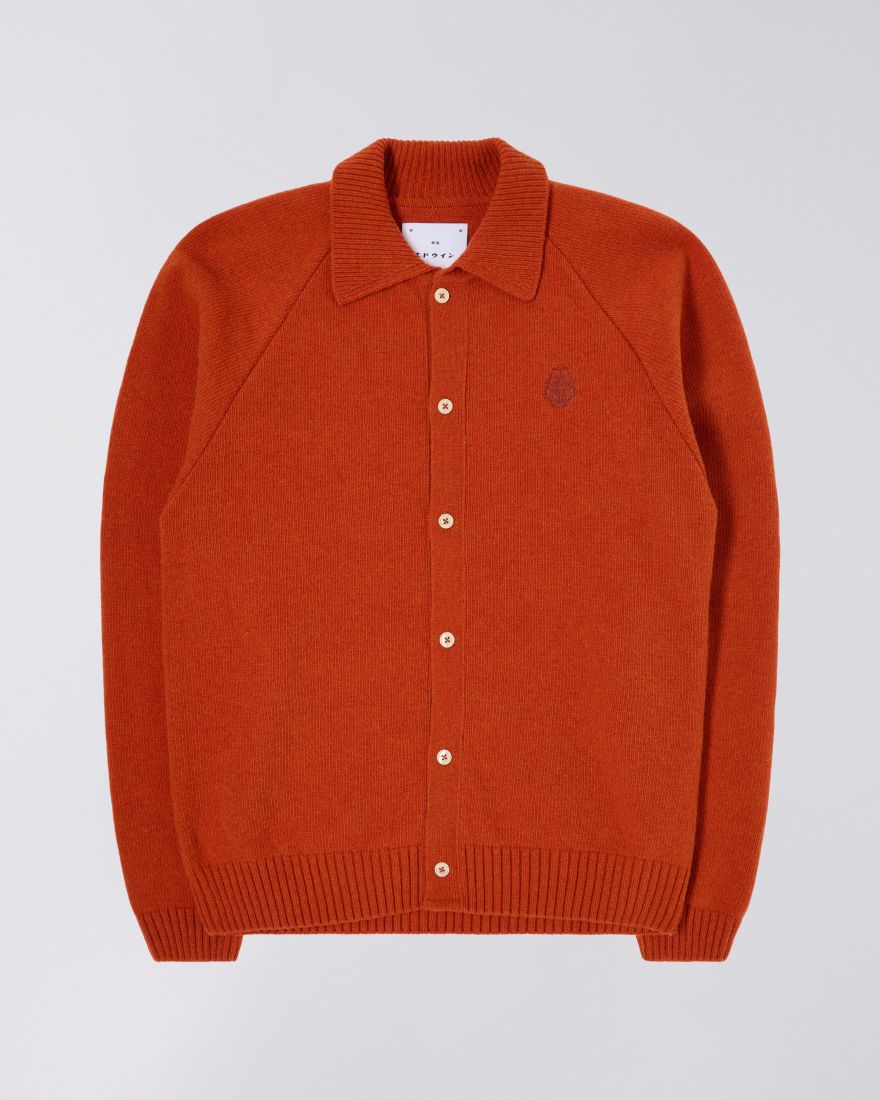 Mars Polo Cardigan - Orange