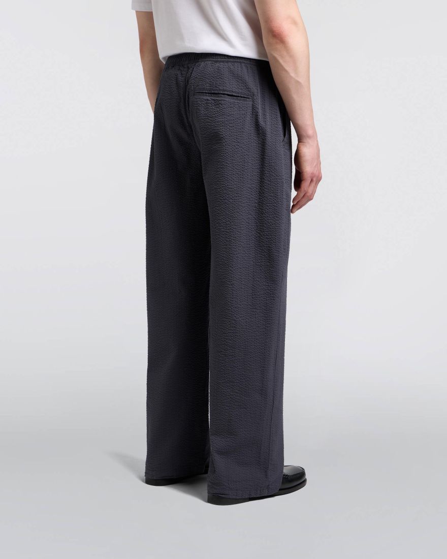 Edison Pant Swollen Seersucker - Dark Grey Garment Washed