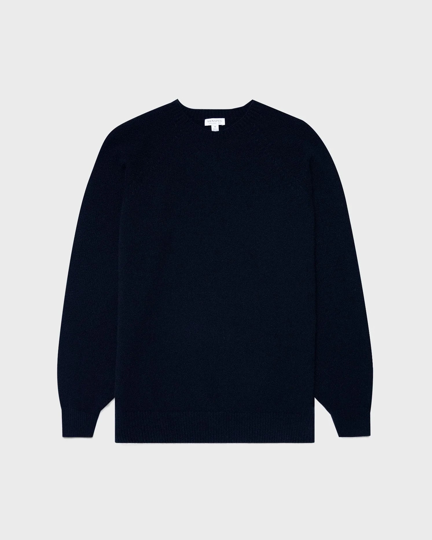 Lambswool Crew Neck - Dark Navy mouline