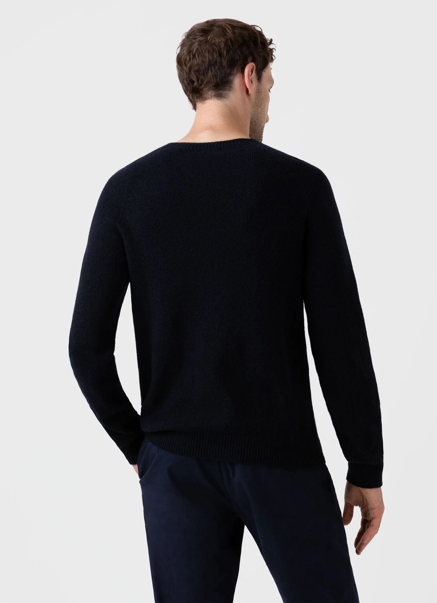 Lambswool Crew Neck - Dark Navy mouline