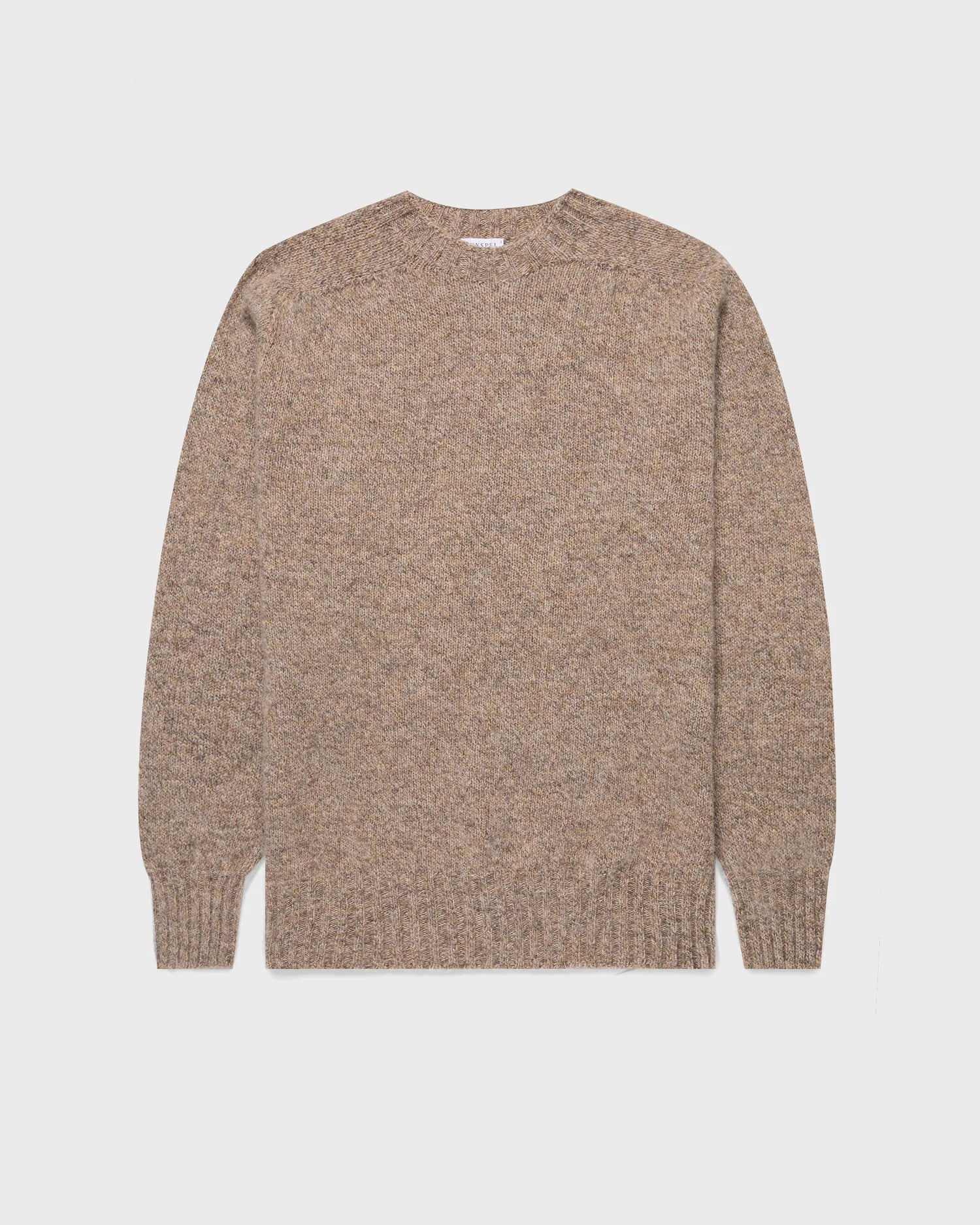 Shetland Crew Neck Jumper - Oatmeal Melange