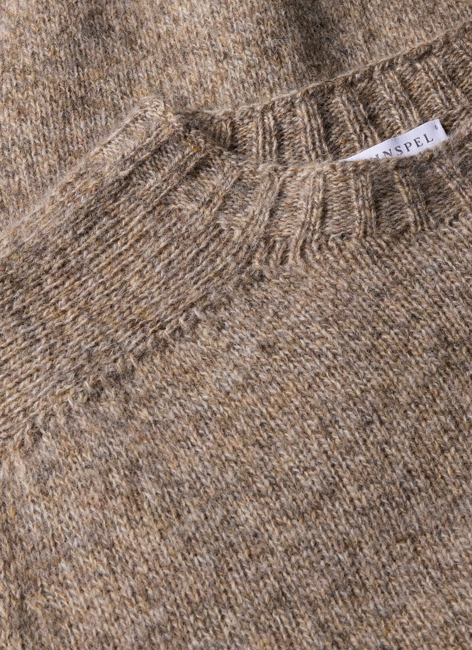 Shetland Crew Neck Jumper - Oatmeal Melange