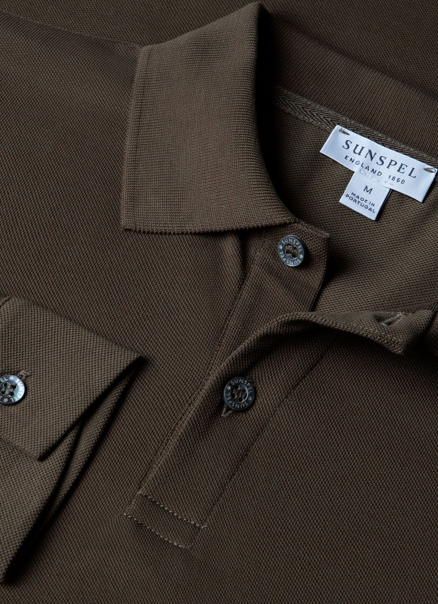 LS Pique Polo Shirt - Khaki