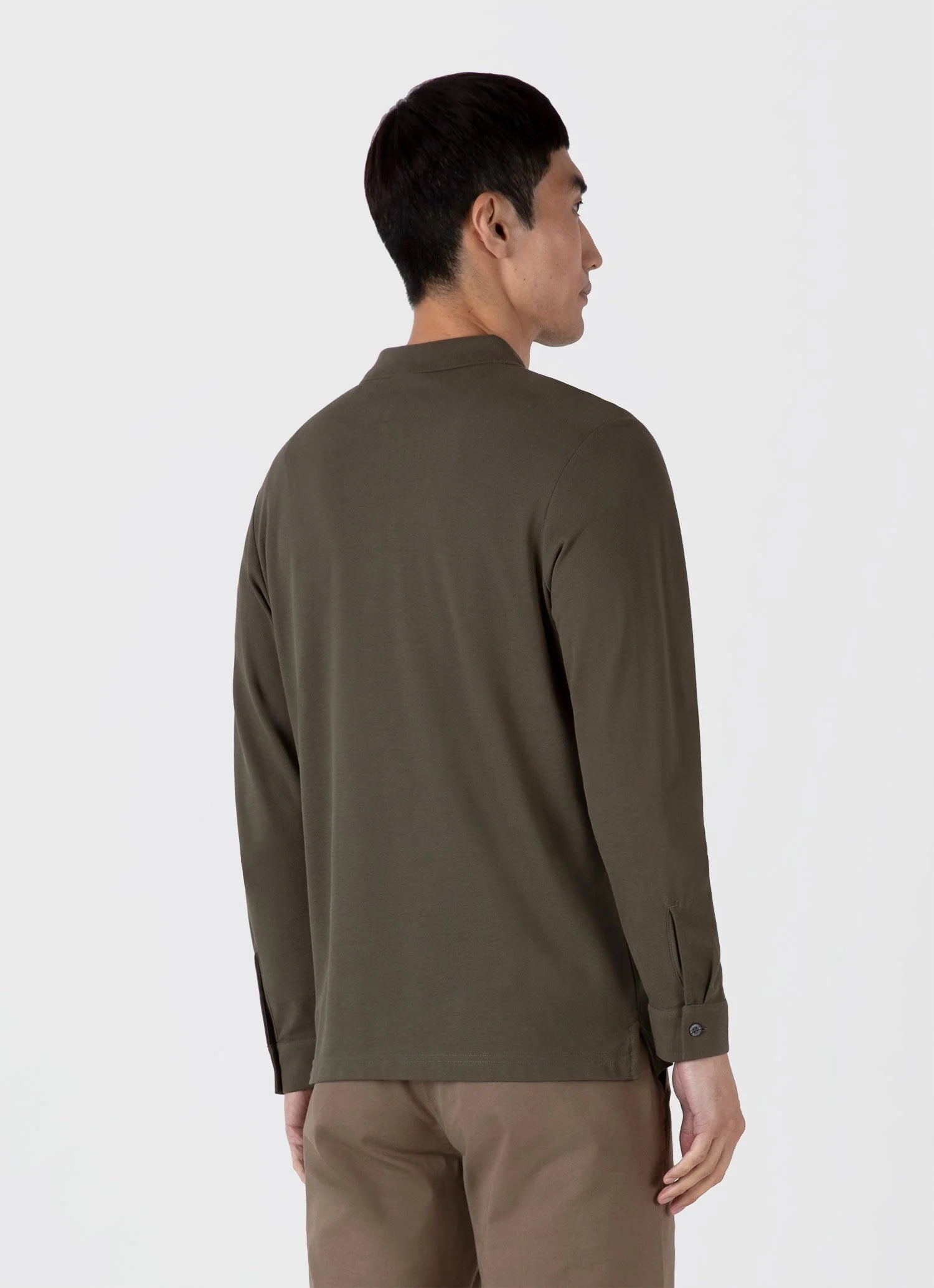 LS Pique Polo Shirt - Khaki