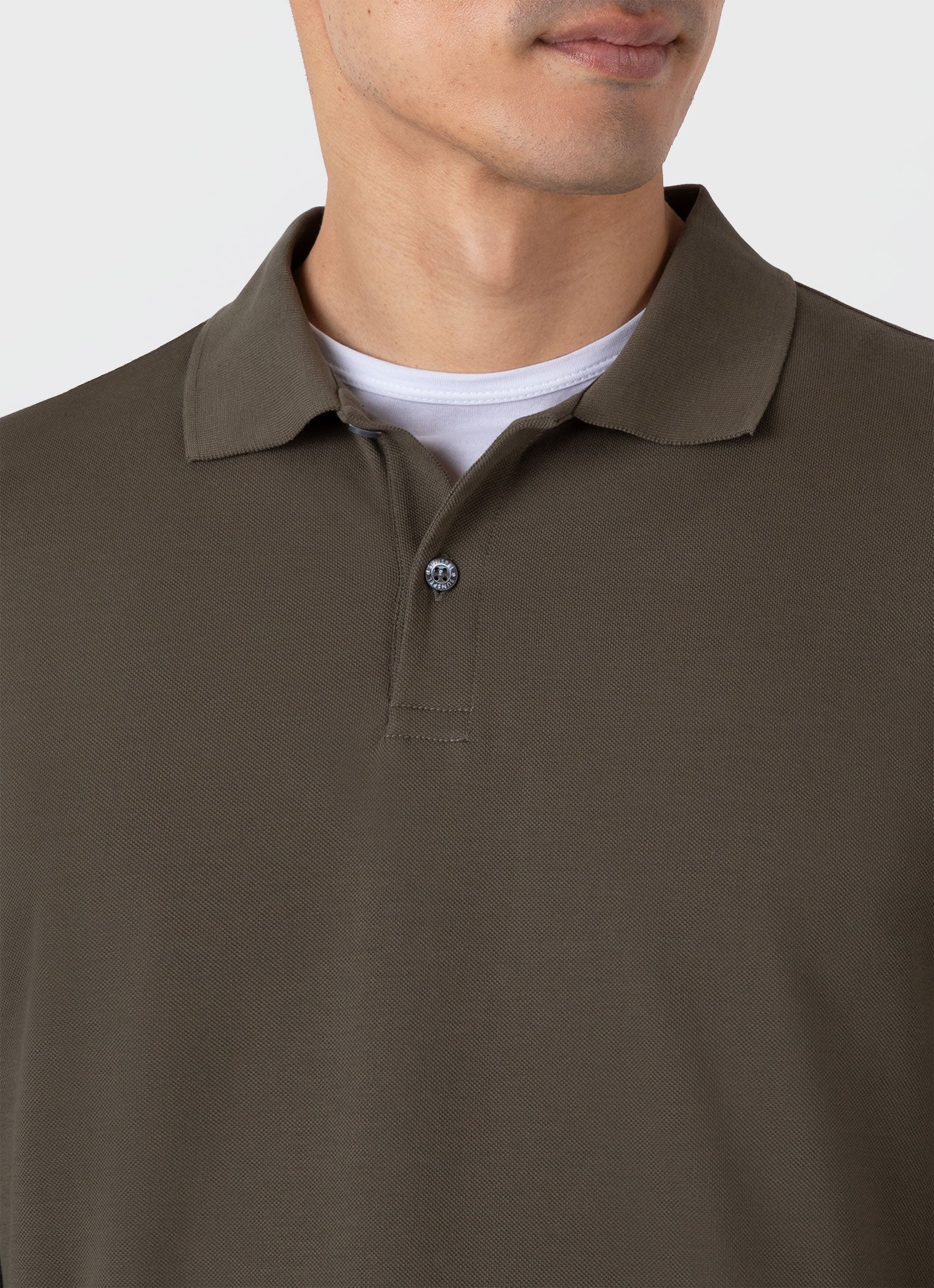 LS Pique Polo Shirt - Khaki