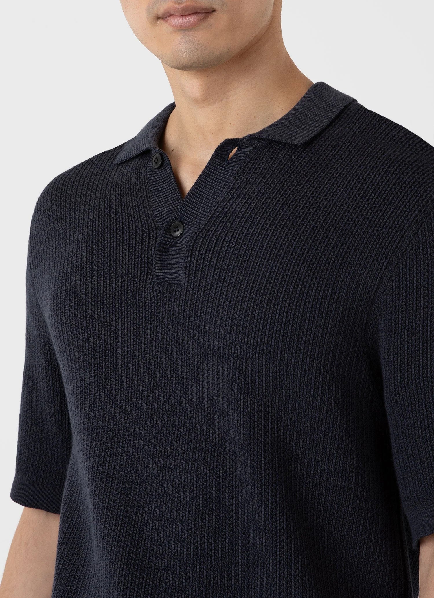 Melrose Knitted Polo - Navy