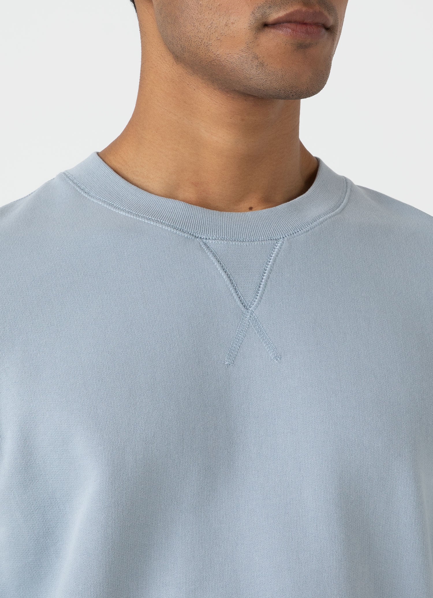 Cotton Loopback Sweatshirt - Smoke Blue