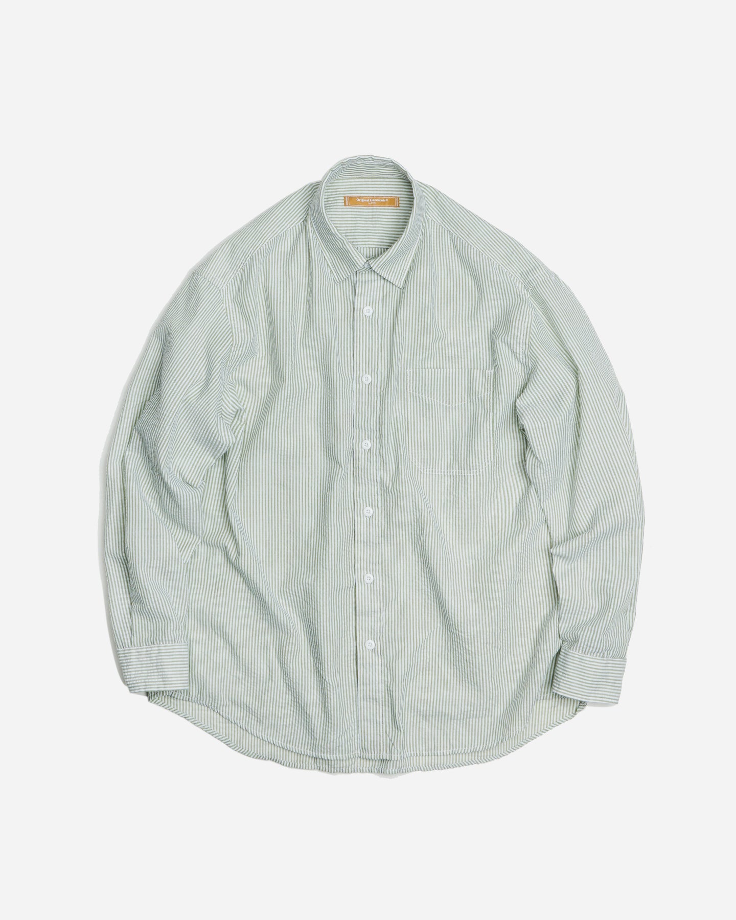 OG Striped Seersucker Oversized Shirt - Green