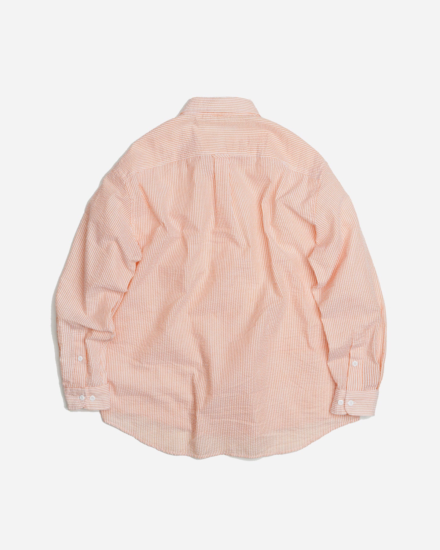 OG Striped Seersucker Oversized Shirt - Orange