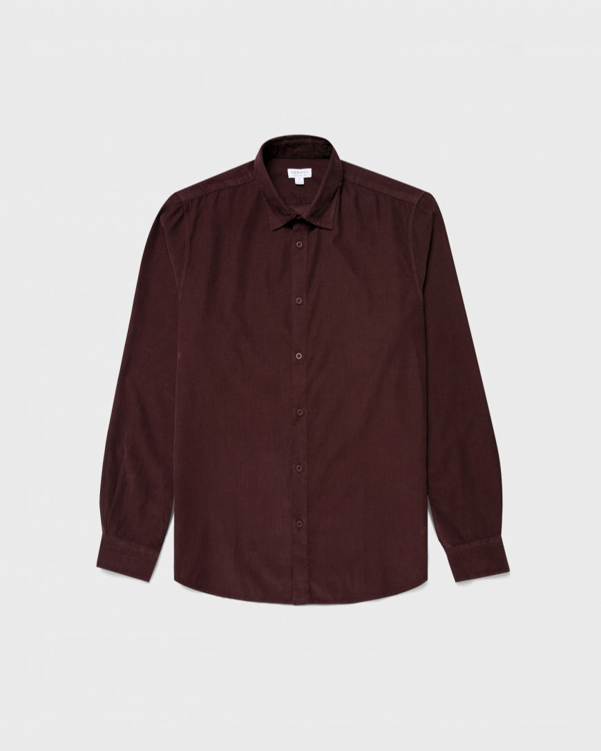 Casual Oxford Corduroy Shirt - Espresso