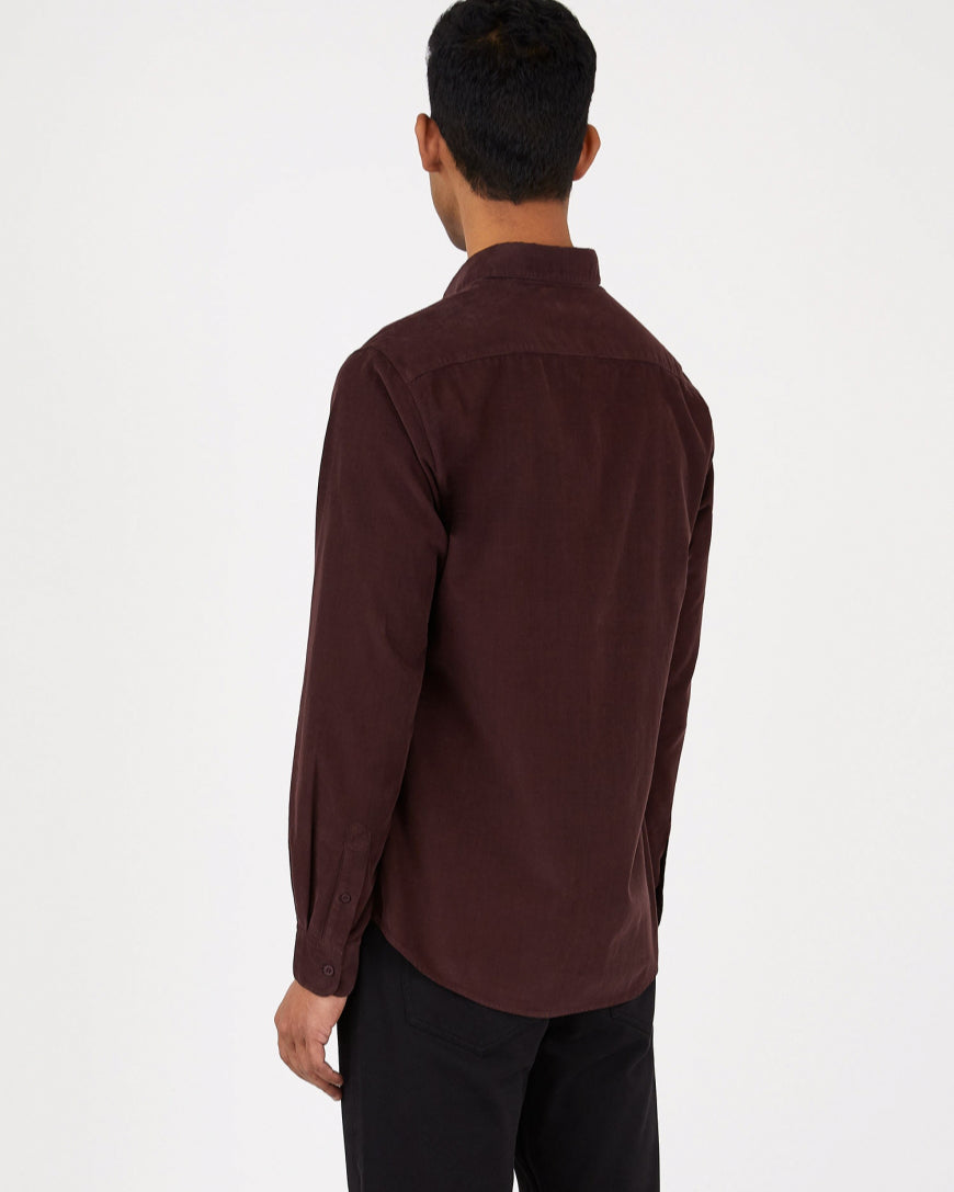 Casual Oxford Corduroy Shirt - Espresso